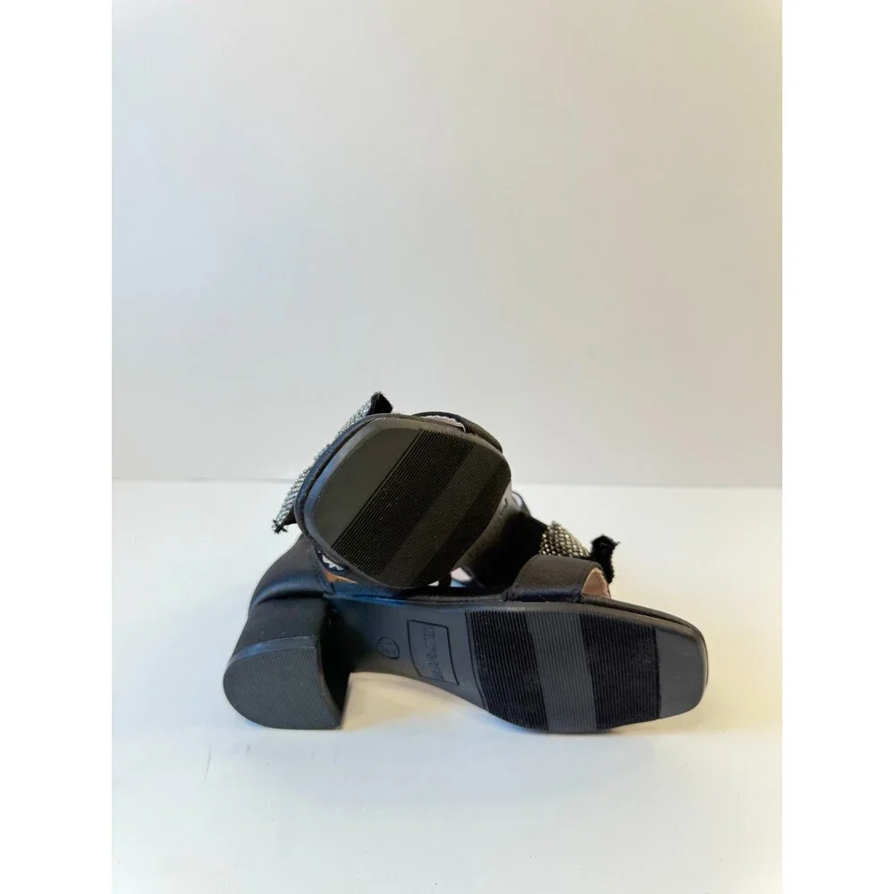 C47. Katie & Kelly Heels Black Bow Tie-US 12 Kids